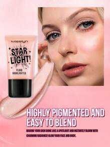 Misslyn 星光液体高光，提亮肤色，打造完美妆容，面部高光，焕发光彩，高显色度，顺滑配方，自然光泽，轻盈透气，Y2K妆容，派对海滩旅行度假露营户外礼物，时尚玫瑰女孩新年化妆品角色扮演最佳旅行假期缤纷校园学校魅力氛围中国新年，情人节礼物，纯素，无动物实验 - 4 out of this world - 查看 3