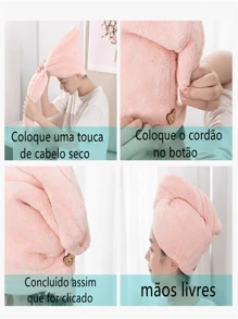 Thick Magic Towel For Drying Hair Fast Microfiber Bath Cap Home Promotion - 隨機的 - 查看 3