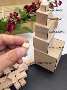 1CM-5CM 5 maten vierkante houten blokken onafgewerkte houten kubussen DIY knutselmodelmateriaal