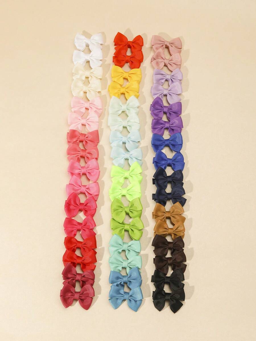 48pcs Bow Hair Clips For Girls,Fabric Alligator Clips For Kids,Cute