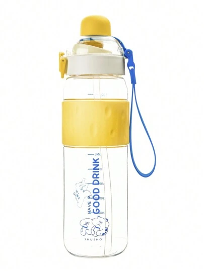 1 个 1000ml/35oz Tritan 材质运动水壶带吸管，双饮水嘴，大容量水杯，（贴纸，吸管刷，茶格）健身运动水壶带手带，便携适合健身房、户外运动