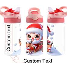 Bình giữ nhiệt in hình ông già Noel hoạt hình đáng yêu 354ml/12oz, Quà tặng tên tùy chỉnh phù hợp cho gia đình và bạn bè - nhiều màu - Xem 1