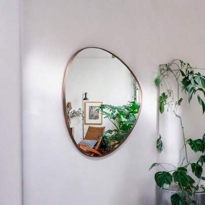 Espelho orgânico com moldura metal Pequeno