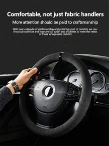 1pc Sheepskin Plush Auto Steering Wheel Cover, Anti-Slip Circular Steering Wheel Protector - one-size - View 12