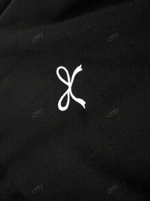 Sudadera corta informal de mujer con estampado bordado de mariposa, de manga larga, con hombros oblicuos y unicolor.