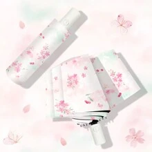 1把樱花图案印花遮阳伞，旅行尺寸，防紫外线，夏季降温，适合海滩、旅行、春夏出行，伴娘礼物，房间装饰，男女皆宜，度假必备，可爱小物，母亲节礼物，花园装饰，夏季必备，海滩用品，旅行必备，房间装饰，软萌可爱，毕业季必备，毕业典礼，祝贺毕业生，毕业派对，旅行徒步必备，露营必备，便携工具，夏季必备，夏季便携伞 - 彩色 - 查看 2