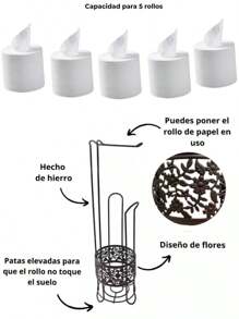 Porta Rollo De Baño - Bronce - Ver 4