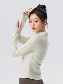 361degree 1pc Women's Autumn Long Sleeve Sports Jacket, 361 Brand - Stand Collar, Fade Resistant, Breathable, Stretchy Fabric, Suitable For Running, Yoga, Workout, Daily Wear