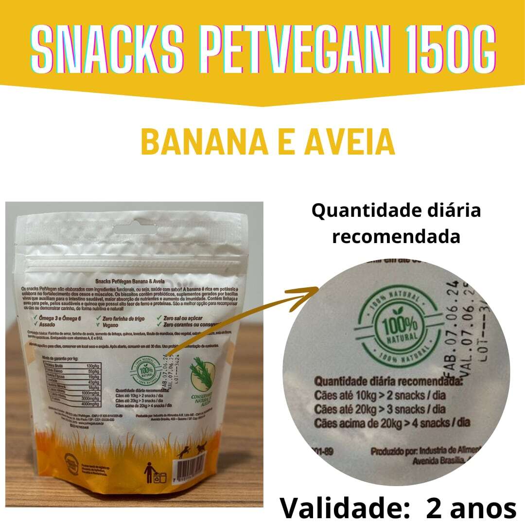 Natural Vegan Probiotics Banana And Oatmeal Dog Snacks Biscuit 150g