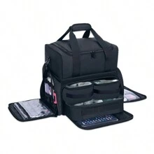 Túi đựng mỹ phẩm du lịch dung tích lớn 2 lớp có 3 túi bên trong có thể tháo rời, 2 ngăn chia có thể tháo rời, túi đựng tóc, túi đựng mỹ phẩm, túi xách đựng hình xăm, món quà lý tưởng cho nghệ sĩ trang điểm - Nhiều màu - Xem 10