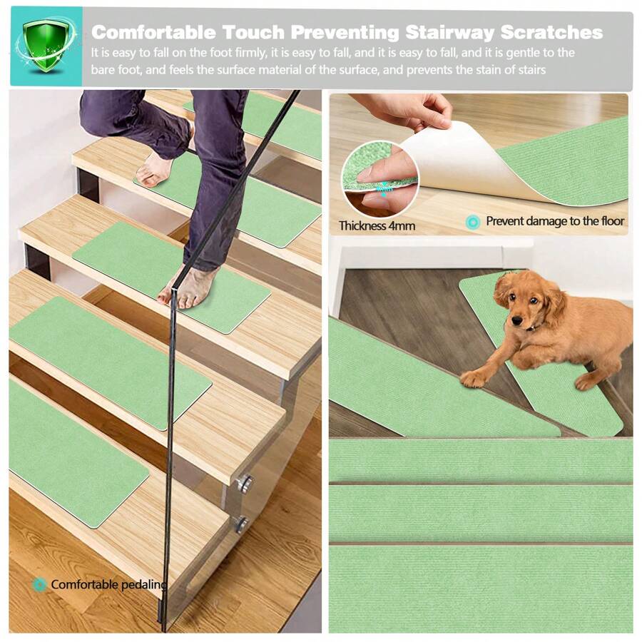 JAYFAN 15PCS Stair Treads For Wooden Steps Indoor Stair Treads Rugs