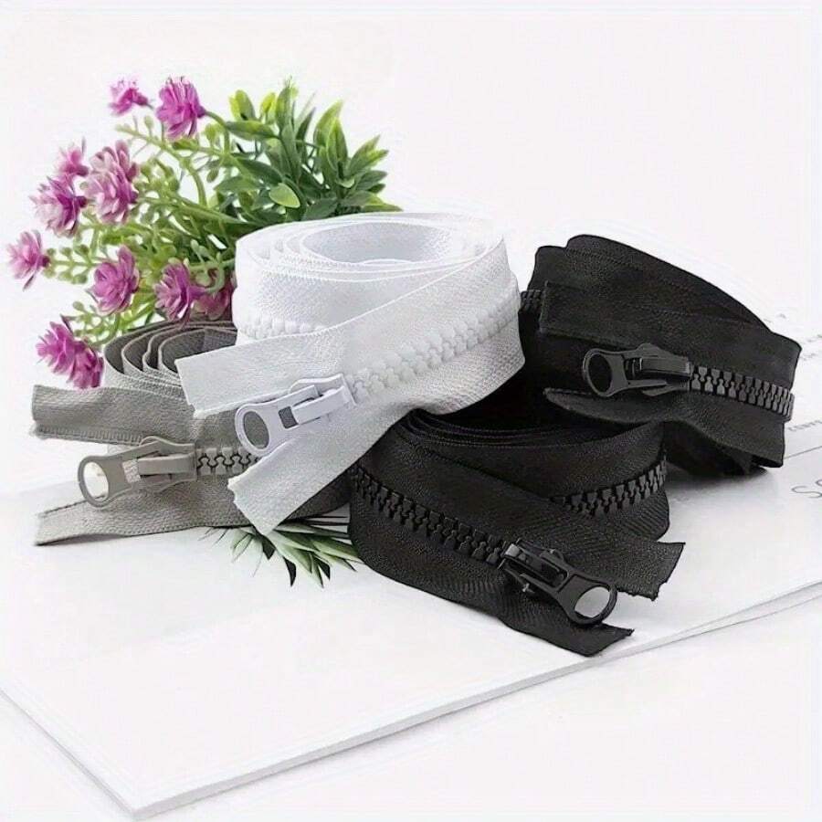 5 Pcs Meetee 8# Resin Zippers Close-End Open-End Long Auto Lock Zip For Coat Bags Tent Zipper Repair Sewing Accessory - 8# Resin - View 1