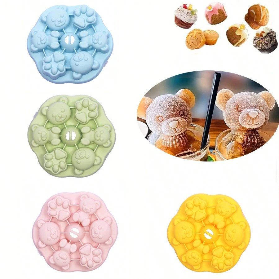 1 Khuôn làm đá viên bằng silicon làm đông nhanh Hộp làm đá đa năng làm bánh, khuôn làm kem hình dạng dễ thương thích hợp cho rượu whisky bia phụ kiện máy làm đồ uống đông lạnh - Nhiều màu - Xem 1