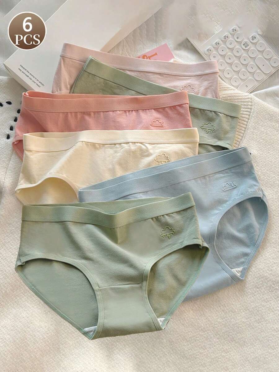 6 chiếc quần lót bikini liền mạch thoáng khí màu trơn gợi cảm cho nữ cạp thấp - Nhiều màu - Xem 1
