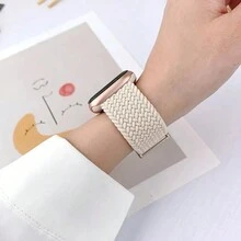 磁性编织弹力环兼容 Apple Watch 表带 42mm-S10 40mm 41mm 44mm 45mm 46mm 适用于 Apple Watch 表带 Ultra/2 49mm 38mm 42mm 男女款，弹力编织尼龙表带适用于 Apple Watch Series 10 9 8 7 6 5 4 3 2 SE 适合圣诞节、生日、新年礼物、冬季、送给家人、朋友、生日、女朋友、男朋友的礼物 - 星光 - 查看 4