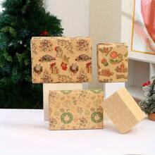 6pcs Premium Mixed Wrapping Paper Set, Featuring Christmas Cats, Candies, Bells Party Gifts, Kraft Paper, Holiday Gift Wrapping DIY Kit,Christmas Valentine Day