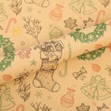 6pcs Premium Mixed Wrapping Paper Set, Featuring Christmas Cats, Candies, Bells Party Gifts, Kraft Paper, Holiday Gift Wrapping DIY Kit,Christmas Valentine Day