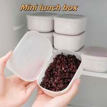 2pcs Mini Rice Portioning Boxes, Freezer & Microwave , Meal Prep Containers, Fruit Bento Boxes - White - View 2