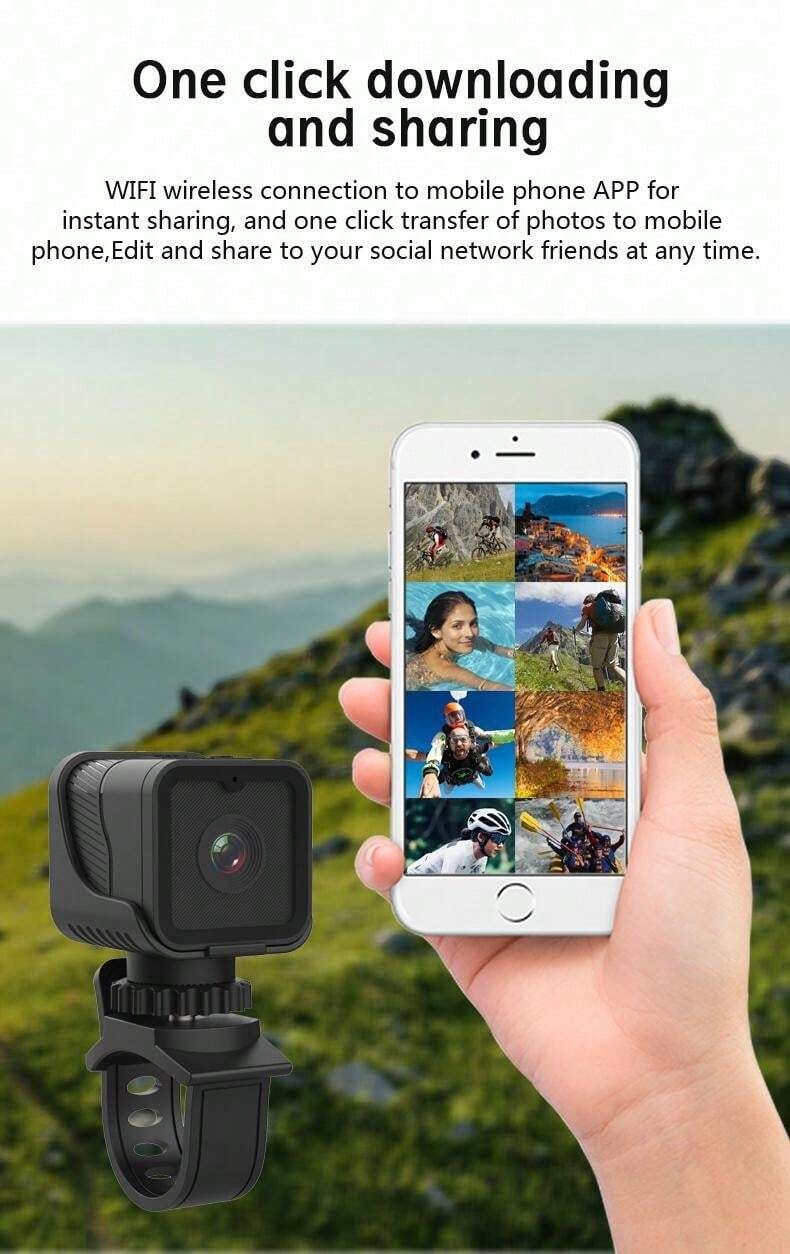 Caméra sans fil WiFi HD 1080P, caméra réseau mini portable, avec application pour l