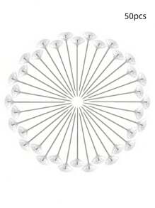 50 piezas, Pin de posicionamiento con forma de gema transparente, Pin con forma de flor para bodas - Con caja de plástico, adecuado para manualidades de Día de San Valentín, bodas, ramos de flores, accesorios de cabello nupcial, joyería, suministros de costura artesanal