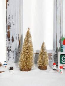 2pcs Christmas Mini Snowflake Christmas Tree Landscape Decoration Crafts Decoration,Holiday Party Christmas Home Decoration Window Counter Desktop Scene Decorations, Gifts For Family At Christmas Birthday Christmas Decorations Room Decor Winter