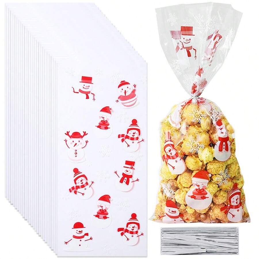 50 Túi quà Giáng sinh Cellophane đủ loại cho các loại đồ ăn ngày lễ, quà tặng tiệc Giáng sinh, túi kẹo Cello, quà tặng Giáng sinh, đồ dùng cho tiệc, túi quà Giáng sinh, Halloween, đồ trang trí Halloween - Xem 1