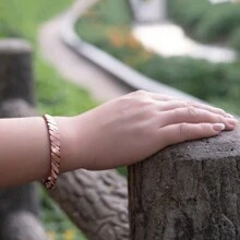 Twisted Pure Copper Magnetic Bracelet Handmade Braided Adjustable Health Energy Bangles Open Cuff Jewelry Women Resizable - Handmade Braided - View 7