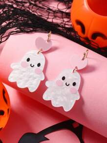 1 对可爱幽灵设计万圣节女式耳环 - 黑與白 - 查看 14
