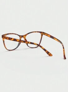 1 副女士豹纹猫眼 PC 镜框休闲无度数眼镜，适合日常搭配女士眼镜配饰