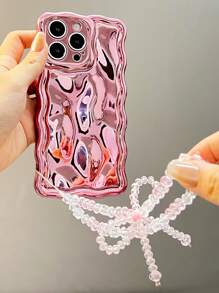 Premium Electroplated Patterned Meteorite Texture Silver Phone Case Compatible With IPhone 16 / 16 Pro / 16 Pro Max / 16 Plus / 16e