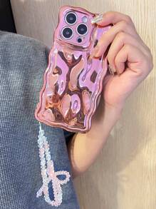 Premium Electroplated Patterned Meteorite Texture Silver Phone Case Compatible With IPhone 16 / 16 Pro / 16 Pro Max / 16 Plus / 16e