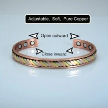 Twisted Pure Copper Magnetic Bracelets Handmade Braided Benefits Adjustable Open Cuff Bangles Women 8.3mm Wide Health Energy Jewelry - Handmade Twisted - View 8