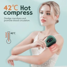 Electric Guasha Stone Massager Heater Vibration Heating Stone Neck Wrinkle Removal Tool -BA1201 - màu xanh lá - Xem 8