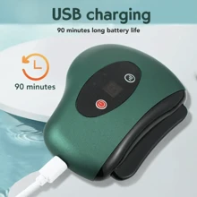 Electric Guasha Stone Massager Heater Vibration Heating Stone Neck Wrinkle Removal Tool -BA1201 - màu xanh lá - Xem 3