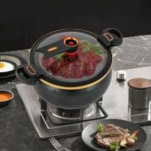 Household Multi-Function Micro Pressure Pot 8L - Enamel Ceramic Pot Micro Pressure Soup Pot Household Multi-Function Large Capacity Stew Pot Hot Pot - 黑色 - 查看 4