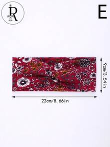 1 Băng đô thể thao in họa tiết thắt nút co giãn dành cho nữ - Yoga, Chạy bộ, Thấm hút mồ hôi, Băng đô thể thao thường ngày in họa tiết da báo Boho Paisley bản rộng, Polyester - Nhiều màu - Xem 7