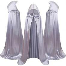 1PC Halloween Cloak Black Death Cloak Witch Demon Costume Vampire Party Cloak Tint Material Color Bright Bright Touch Silky Smooth - Multicolor - View 14