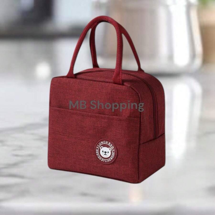Red Portable Thermal Bag Lunch Box Toiletry Bag Thermal Insulation Premium Travel - Đỏ - Xem 1