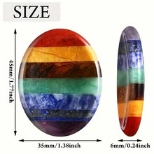 1 件天然七脉轮烦恼石可缓解焦虑，彩色冥想疗愈水晶拇指石 - Multicolor - 查看 8