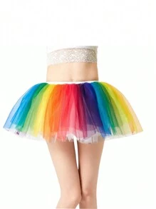 Nouvelle jupe de dessous Lolita en tulle bouffant blanc et noir. Accessoires pour robe de bal, cosplay, mariée, enfants. Jupon sans os, tutu, robe de fête, Saint-Valentin - A - Voir 3