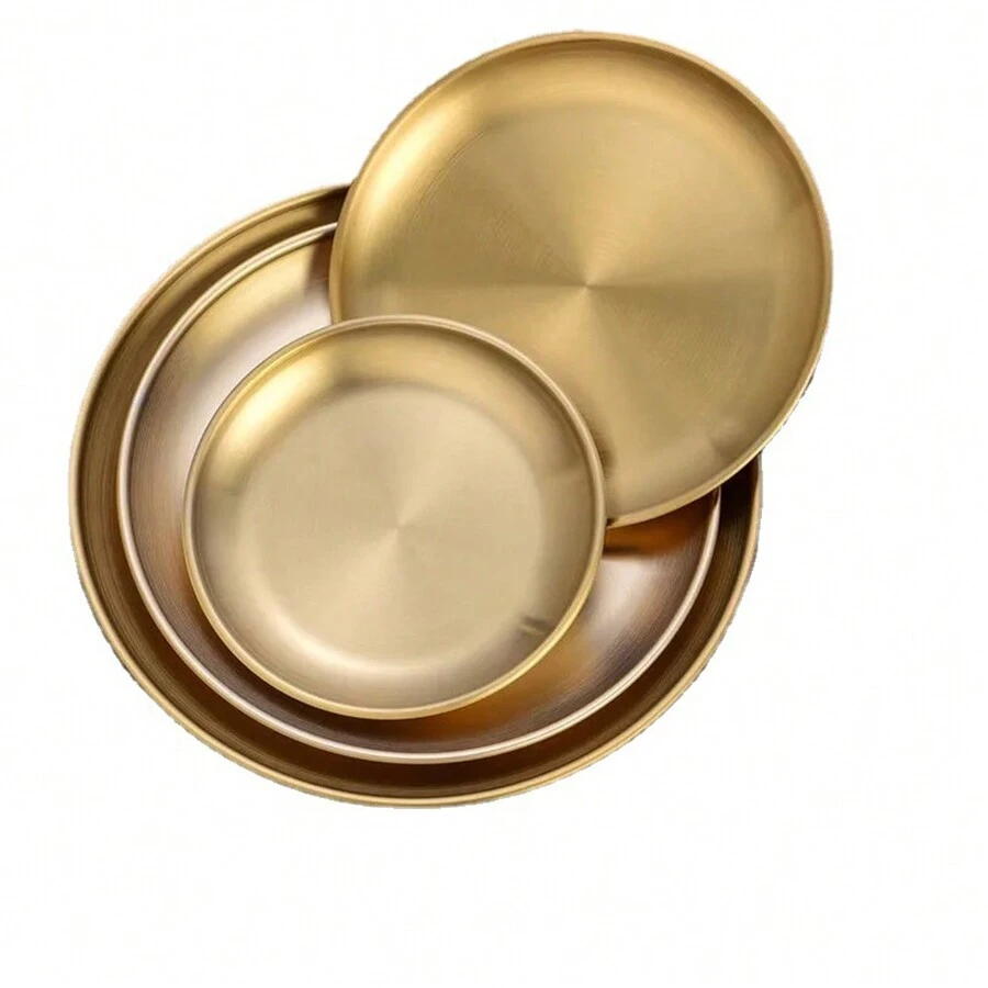 304 Stainless Steel Dinner Plate, Thicker Baking Tray, Round Dish