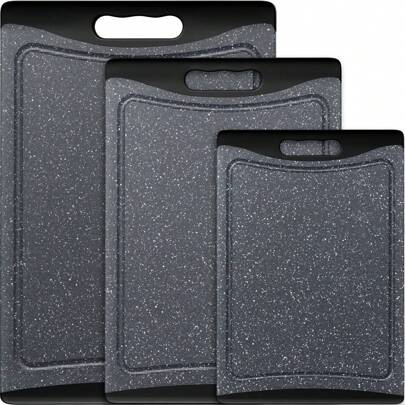 Extra Large Cutting Boards, Plastic Cutting Boards For Kitchen (Set Of 3), Dark Grey - Great For Thanksgiving, Christmas, New Year's, Mother's Day, And Father's Day