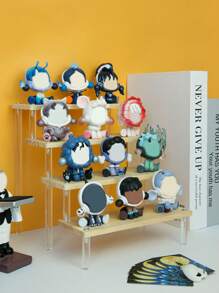 1 件木制阶梯式展示架,多层木制阶梯式活动人物香水化妆品收纳架 - 米色 - 查看 7