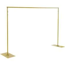 Futchoy Professional Backdrop Stand Pipe Kit,10'x 10' Heavy Duty Adjustable Height Background Support System Curtain Frame Telescopic With Steel Base For Wedding Party Photography Show Display,Gold Party Favors Room Decor Bride - 彩色 - 查看 6