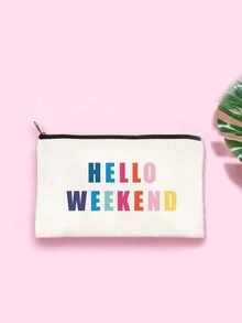 1pc Y2K Style Rainbow Letter Print Colorful Letter Design Funny Makeup Pouch Portable Toiletry Bag For Travel Makeup Bag Make Up Organizer Makeup Storage Cosmetic Bag Wash Bag Bathroom College Dorm - Multicolor - View 15