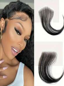 2PCS Edges Hair Transparent Lace Baby Hair Black Real Human Hair Reusable Invisible Lace Hairline Soft And Natural Baby Hair Edge Stripes Human Hair Brazilian Hair - SNatural - View 7