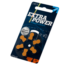 6 Pilhas EXTRA POWER para Aparelho Auditivo - tam 13 - SELO LARANJA