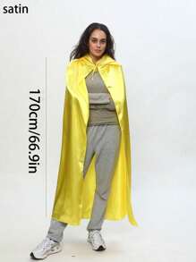 1pc Velvet Cloak Female Witch Wizard Cloak Adult Golden Velvet Cloak,Halloween Costumes, Holiday Costumes,Christmas