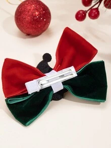 1 kẹp tóc nhung Giáng sinh cho nữ, phụ kiện trang trí Giáng sinh, kẹp tóc cá sấu thời trang, phụ kiện Giáng sinh, ông già Noel, gấu - Nhiều màu - Xem 3