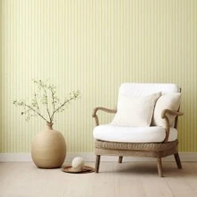 Paper and Wall Self-Adhesive Vinyl Wallpaper Striped Pink Slat Panel Children's Decoration Girl Female Modern Bedroom Living Room - 黃色 - 查看 2